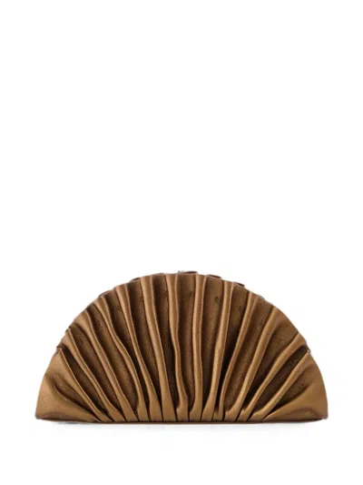 Cult Gaia Nala Fan-pleated Clutch Bag In Brown