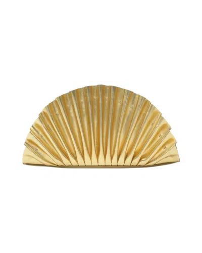 Cult Gaia Nala Mini Clutch With Pleated Detailing In Gold