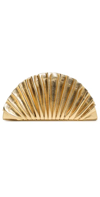 Cult Gaia Nala Mini Clutch With Pleated Detailing In Gold