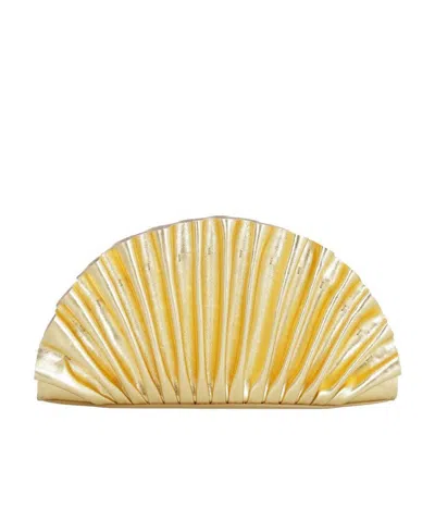 Cult Gaia Nala Mini Clutch With Pleated Detailing In Gold