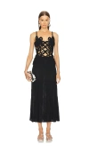 Cult Gaia Nalda Crocheted-cotton Woven Midi Dress In Black