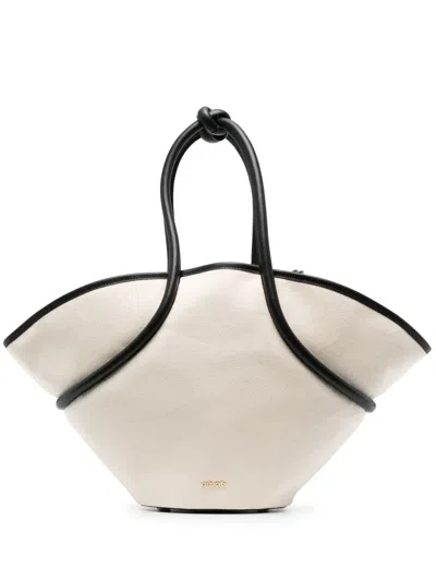 Cult Gaia Nami Cotton Tote Bag In 中性色