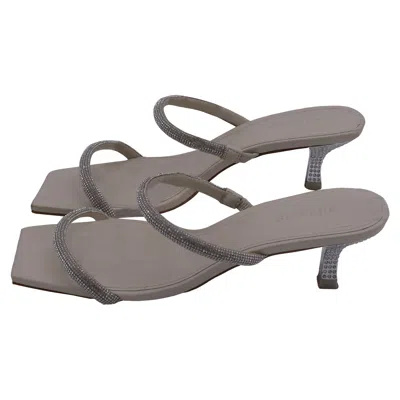 Cult Gaia Nami Embellished Kitten Heel Sandals In Silver Leather