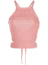 Cult Gaia Nan Tie-fastening Knitted Top In Gold