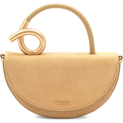 Cult Gaia Nano Azariah Suede Top Handle Bag In Sand