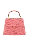 Cult Gaia Textured Weave Top Handle Crossbody Bag In Pink