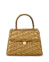 Cult Gaia Sybil Nano Metallic Woven Crossbody Bag In Brushed Brass