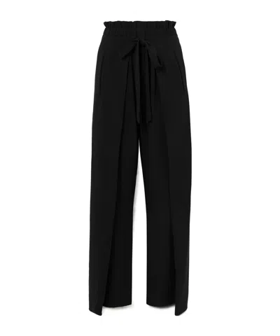 Cult Gaia Naomi Crepe Wide-leg Wrap Pants In Black