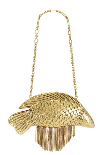 Cult Gaia Neemo Clutch In Antique Brass