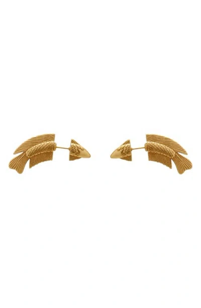 Cult Gaia Neemo Fish Ear Jacket Earrings In Gray