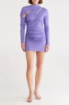 Cult Gaia Nicole Cutout Long Sleeve Body-con Minidress In Purple