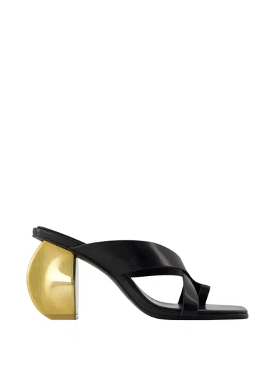 Cult Gaia Nina Leather Sandals In Black