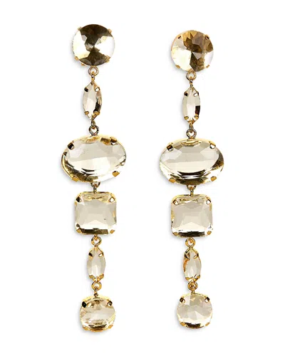 Cult Gaia Noa Mixed Cut Stone Linear Dop Earrings In Gold Tone