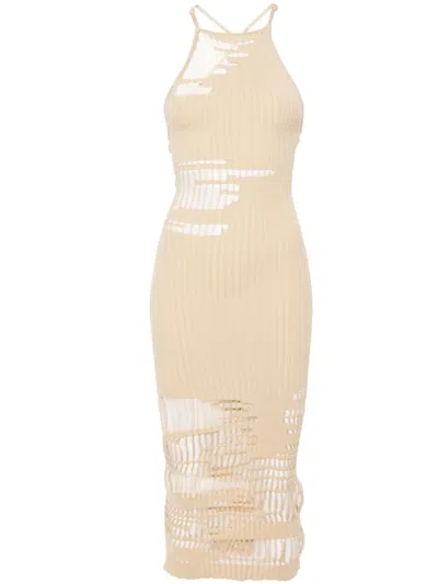 Cult Gaia Nodin Dress In Beige Nylon