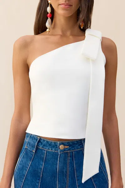 Cult Gaia Nomi Knit Top In Off-white