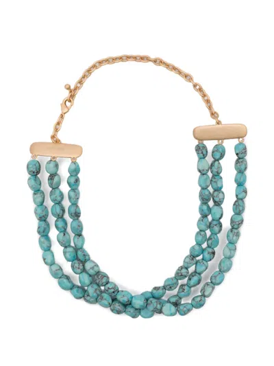 Cult Gaia Nora Beaded Necklace In Blue