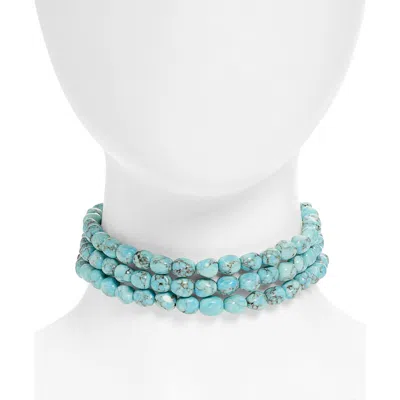 Cult Gaia Nora Faux Turquoise Choker In Blue