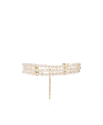 Cult Gaia Nora Gold-tone Pearl Choker In Pink