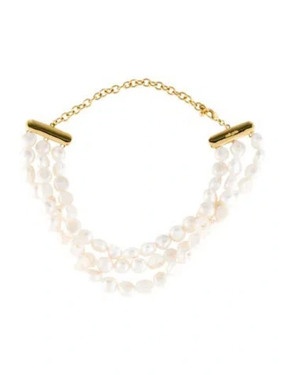 Pre-owned Cult Gaia Nora Pearl Multistrand Choker, 17"