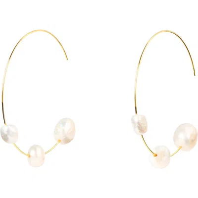 Cult Gaia Nubia Cultured Pearl Hoop Earrings