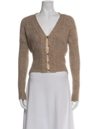 Pre-owned Cult Gaia Nylon V-neck Sweater In Multi