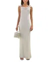 Cult Gaia Nymeria 3d Floral Open Back Gown In Off White