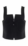 Cult Gaia Octavia Cropped Top In Black