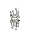 Cult Gaia Odeya Sculptural Splash Open Cocktail Ring In Silver