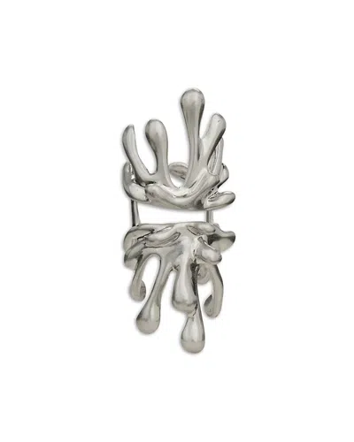 Cult Gaia Odeya Sculptural Splash Open Cocktail Ring In Silver