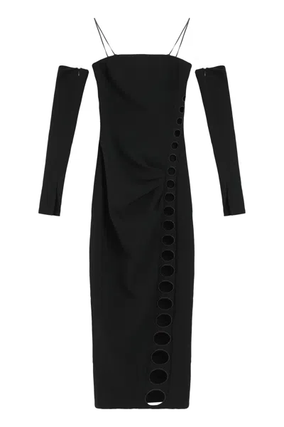 Cult Gaia Off-shoulder Design With Button Details Dress In Black