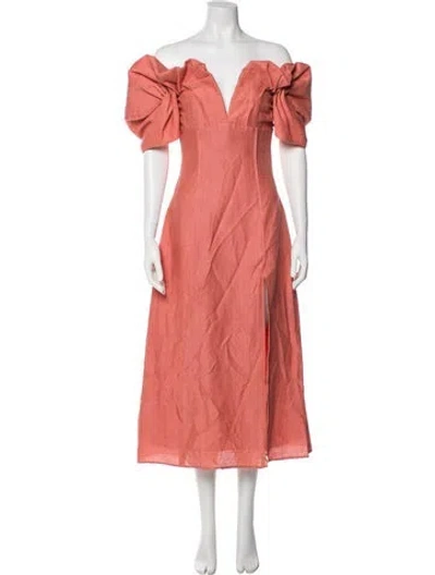 Pre-owned Cult Gaia Off-the-shoulder Long Dress In Pink