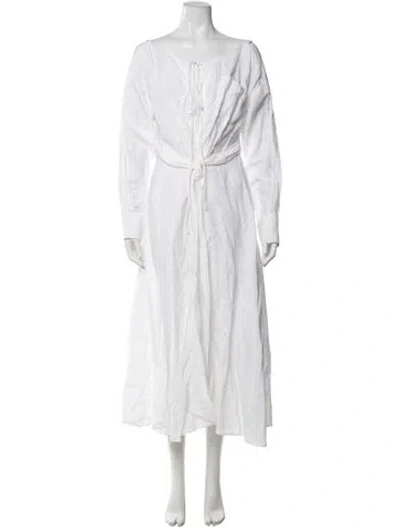 Pre-owned Cult Gaia Off-the-shoulder Long Dress In White