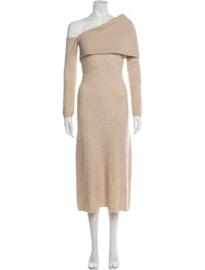 Pre-owned Cult Gaia Off-the-shoulder Midi Length Dress In Neutral