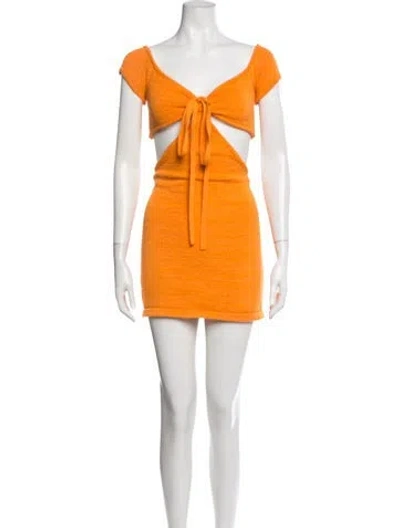 Pre-owned Cult Gaia Off-the-shoulder Mini Dress In Orange