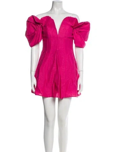 Pre-owned Cult Gaia Off-the-shoulder Mini Dress In Pink