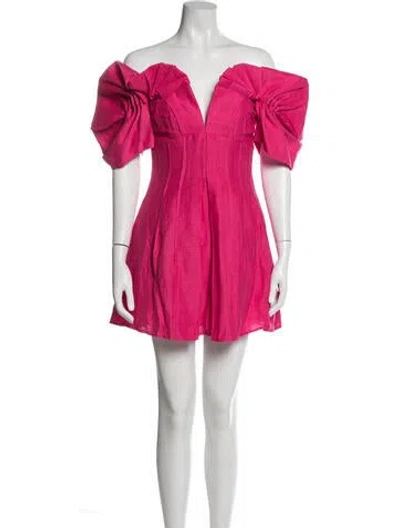 Pre-owned Cult Gaia Off-the-shoulder Mini Dress W/ Tags In Pink