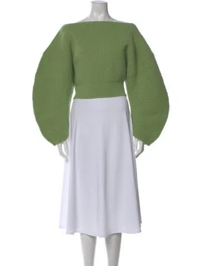 Pre-owned Cult Gaia Off-the-shoulder Sweater In Green