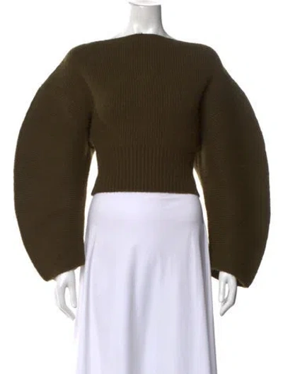 Pre-owned Cult Gaia Off-the-shoulder Sweater In Green