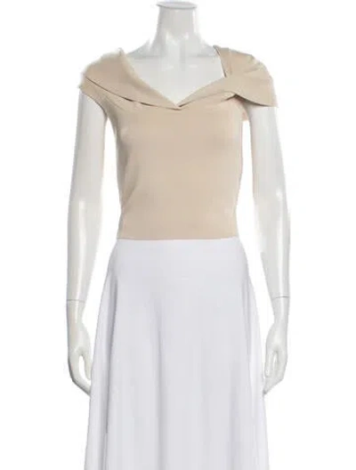 Pre-owned Cult Gaia Off-the-shoulder Sweater In Neutral