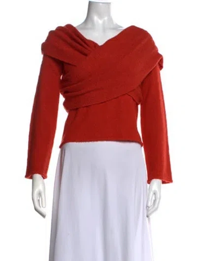 Pre-owned Cult Gaia Off-the-shoulder Sweater In Orange