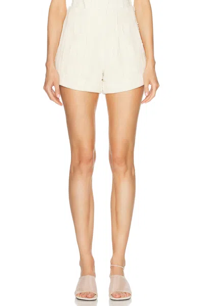 Cult Gaia Olga Distressed Cotton-twill Shorts In Off White