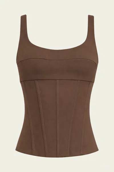 Cult Gaia Olive Top In Luwak In Brown