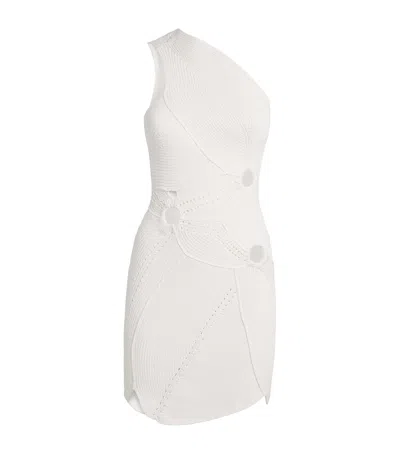 Cult Gaia One-shoulder Coreline Mini Dress In White