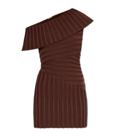 Cult Gaia One-shoulder Dress In Brown