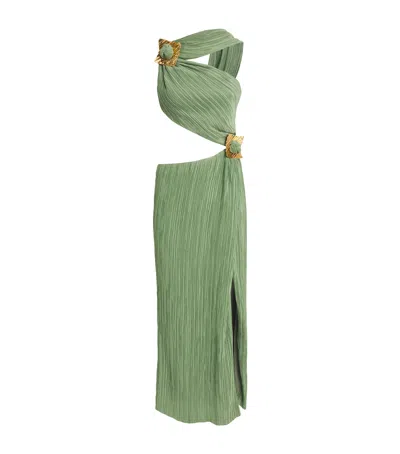Cult Gaia One-shoulder Loah Midi Dress In Green