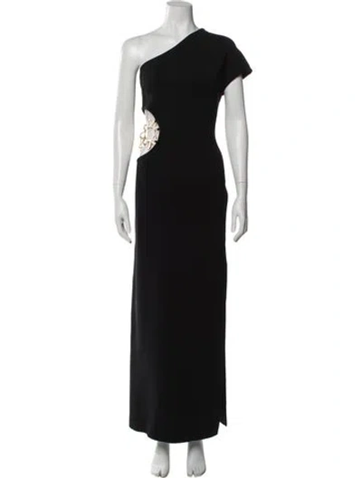 Pre-owned Cult Gaia One-shoulder Long Dress In Black