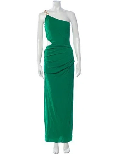Pre-owned Cult Gaia One-shoulder Long Dress In Green