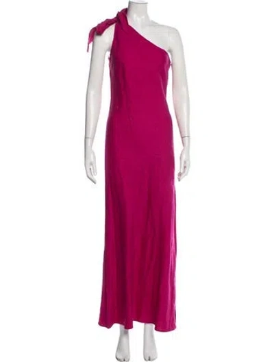 Pre-owned Cult Gaia One-shoulder Long Dress In Pink