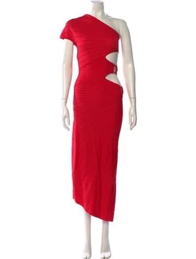 Pre-owned Cult Gaia One-shoulder Long Dress W/ Tags In Red