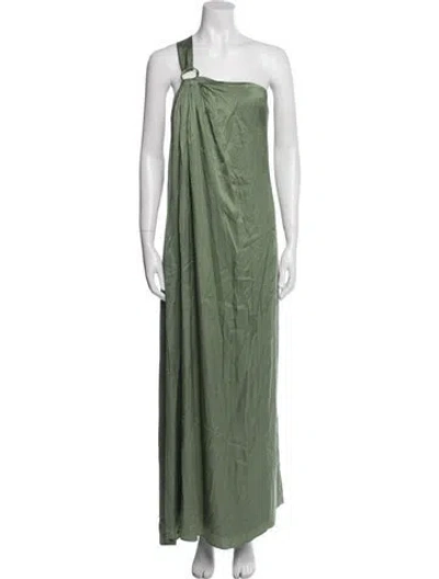 Pre-owned Cult Gaia One-shoulder Midi Length Dress In Green